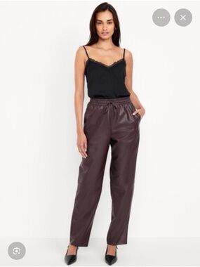 XL Old Navy Faux Leather pants- Dark Brown